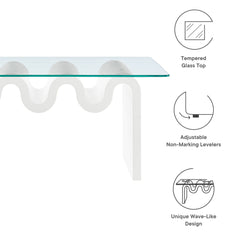 Ondine White Glass Top Coffee Table - Ornate Home