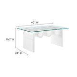 Ondine White Glass Top Coffee Table - Ornate Home