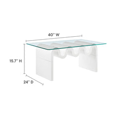 Ondine White Glass Top Coffee Table - Ornate Home