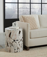 One Bleached Teak Teak Slice Round End Table - Ornate Home