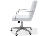One Brushed Stainless Steel/White Metal Frame Home Office Chair - Ornate Home