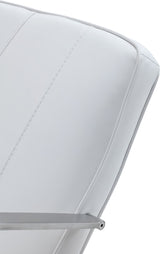 One Brushed Stainless Steel/White Metal Frame Home Office Chair - Ornate Home