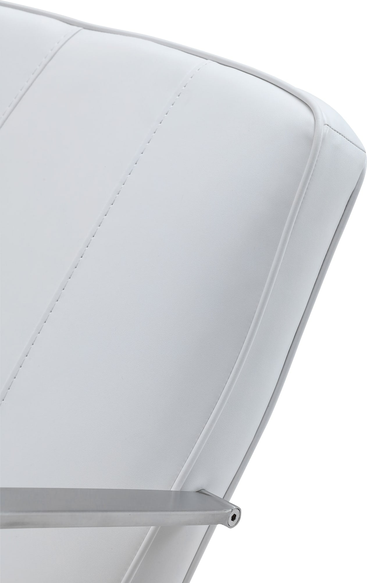 One Brushed Stainless Steel/White Metal Frame Home Office Chair - Ornate Home