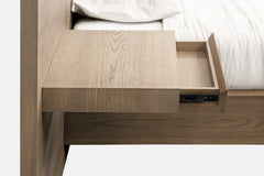 One Coastal Bisque Modern Live Edge California King Wall Bed with Floating Nightstands - Ornate Home