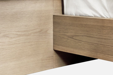 One Coastal Bisque Modern Live Edge California King Wall Bed with Floating Nightstands - Ornate Home