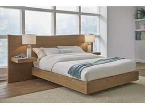 One Coastal Bisque Modern Live Edge California King Wall Bed with Floating Nightstands - Ornate Home