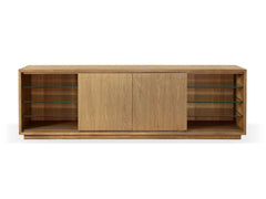 One Coastal Modern 84 inch TV Console in Bisque - Ornate Home