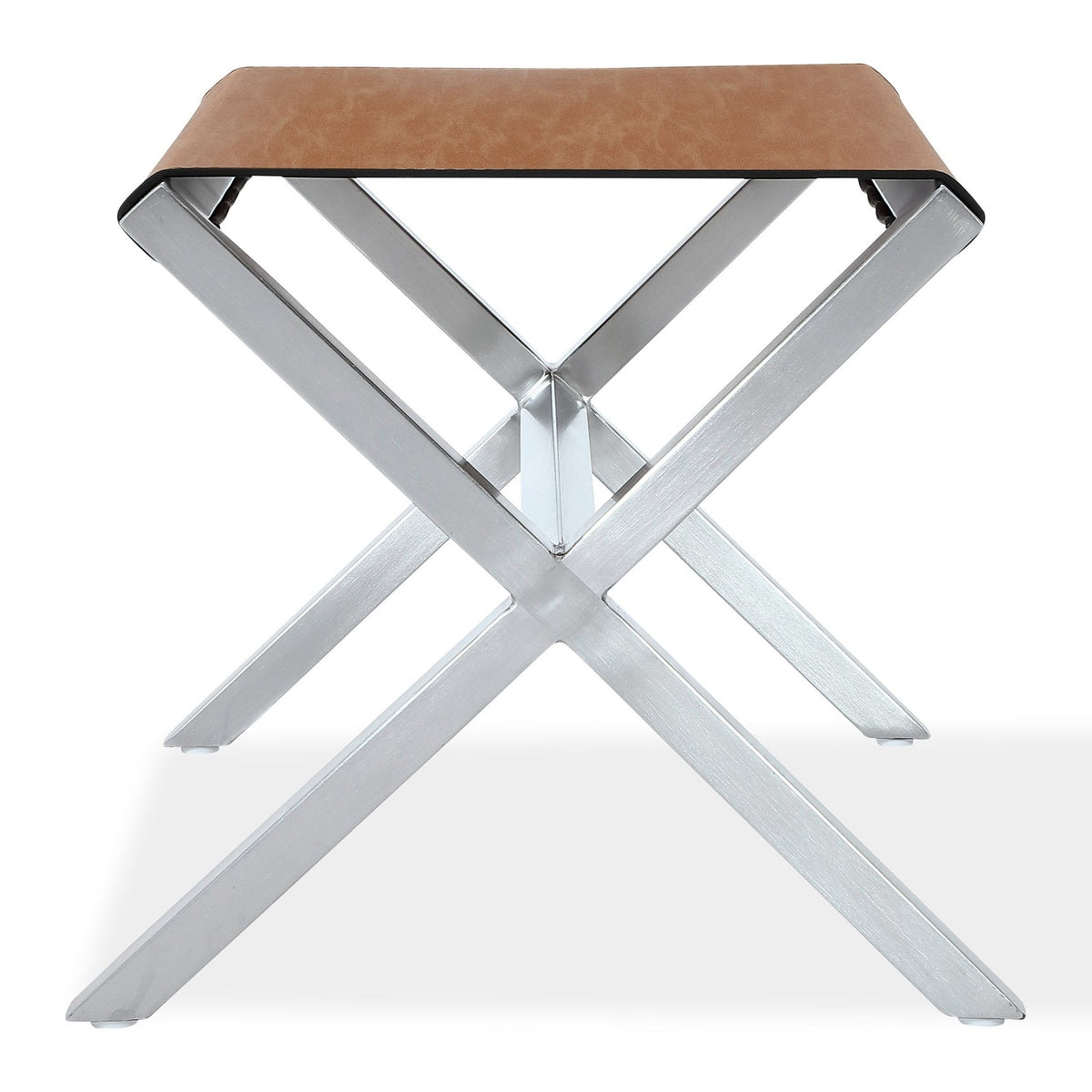 Modus Furniture One Coastal Modern Director's Stool in Stainless Steel ...