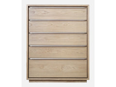One Coastal Modern Five Drawer Chest in Bisque - Ornate Home