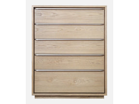 One Coastal Modern Five Drawer Chest in Bisque - Ornate Home