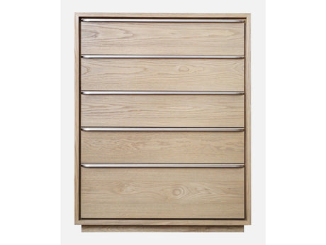One Coastal Modern Five Drawer Chest in Bisque - Ornate Home