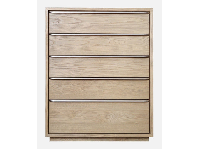 One Coastal Modern Five Drawer Chest in Bisque - Ornate Home