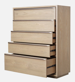One Coastal Modern Five Drawer Chest in Bisque - Ornate Home