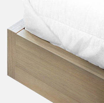 One Coastal Modern Live Edge Queen Wall Bed with Floating Nightstands in Bisque - Ornate Home