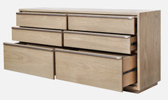 One Coastal Modern Six Drawer Dresser in Bisque - Ornate Home