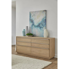 One Coastal Modern Six Drawer Dresser in Bisque - Ornate Home