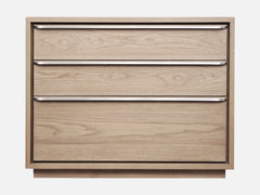 One Coastal Modern Three Drawer USB-charging Nightstand in Bisque - Ornate Home