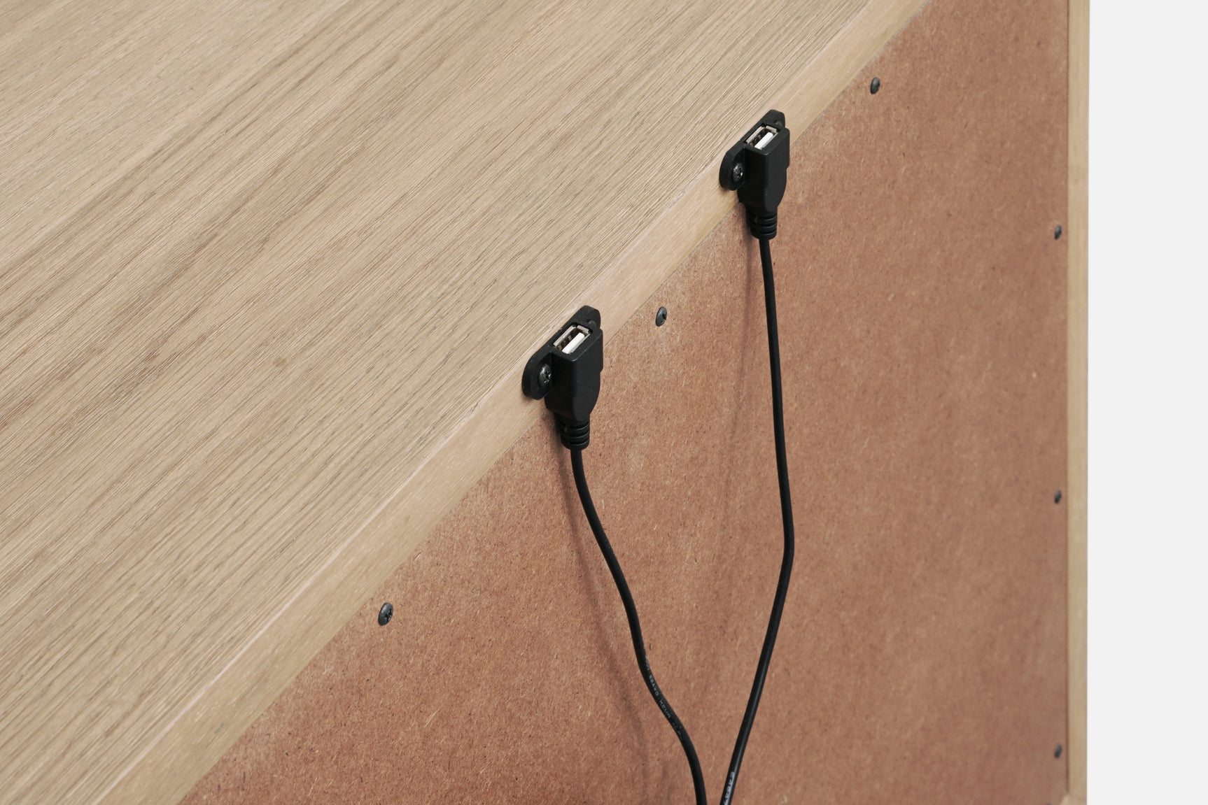 One Coastal Modern Three Drawer USB-charging Nightstand in Bisque - Ornate Home