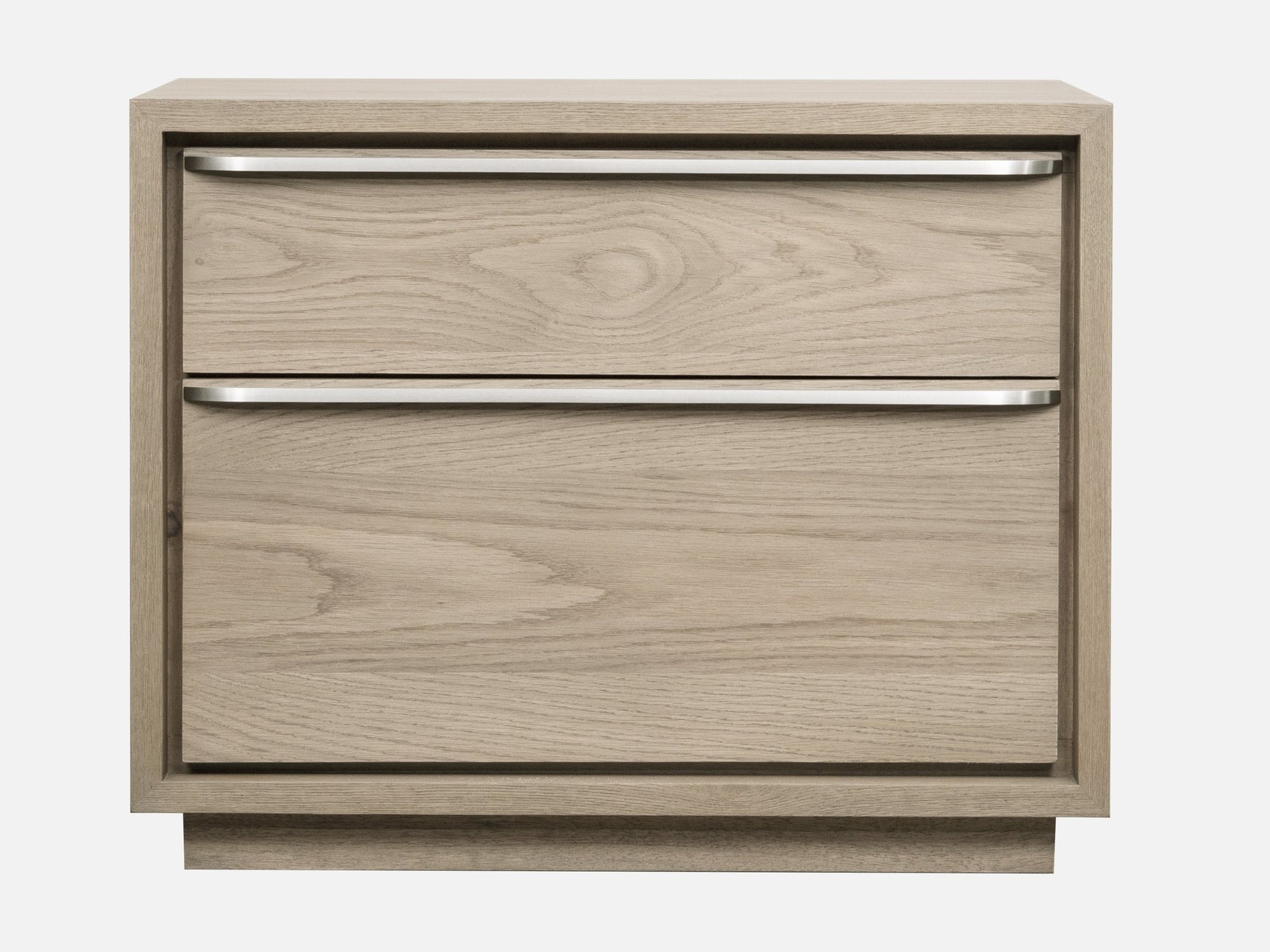 One Coastal Modern Two Drawer USB-Charging Nightstand in Bisque - Ornate Home