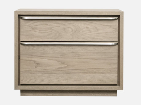 One Coastal Modern Two Drawer USB-Charging Nightstand in Bisque - Ornate Home