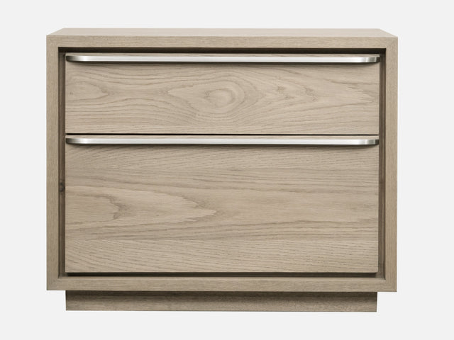 One Coastal Modern Two Drawer USB-Charging Nightstand in Bisque - Ornate Home