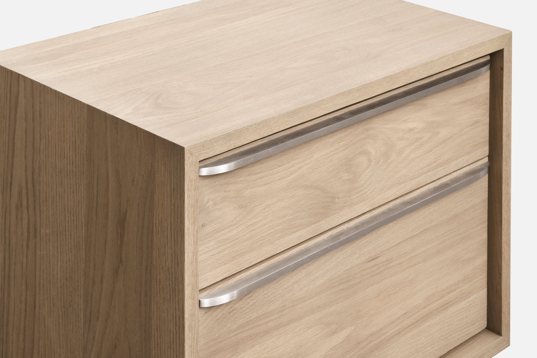 One Coastal Modern Two Drawer USB-Charging Nightstand in Bisque - Ornate Home