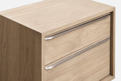 One Coastal Modern Two Drawer USB-Charging Nightstand in Bisque - Ornate Home