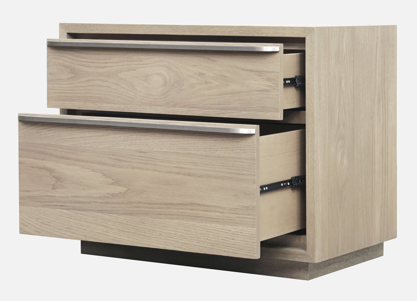 One Coastal Modern Two Drawer USB-Charging Nightstand in Bisque - Ornate Home