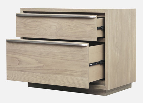 One Coastal Modern Two Drawer USB-Charging Nightstand in Bisque - Ornate Home