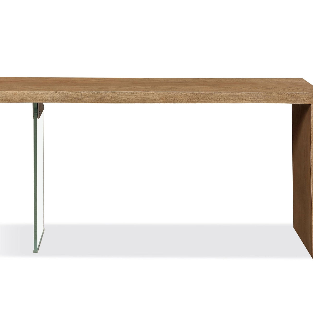 Modus Furniture One Live-Edge White Oak and Glass Console Table in ...