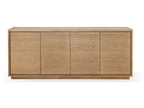 One Modern Coastal Four Door Sideboard in White Oak - Ornate Home