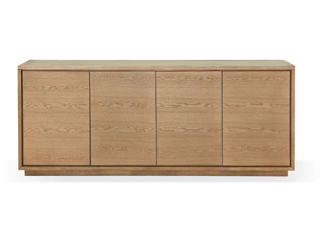 One Modern Coastal Four Door Sideboard in White Oak - Ornate Home