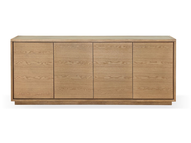 One Modern Coastal Four Door Sideboard in White Oak - Ornate Home