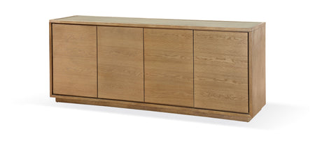 One Modern Coastal Four Door Sideboard in White Oak - Ornate Home