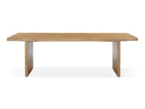 One Modern Coastal Live Edge Dining Table in White Oak - Ornate Home