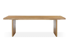 One Modern Coastal Live Edge Dining Table in White Oak - Ornate Home