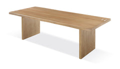 One Modern Coastal Live Edge Dining Table in White Oak - Ornate Home