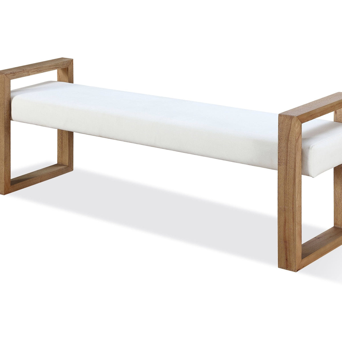 Modus Furniture One Modern Coastal Sled Leg Upholstered Dining Bench in ...