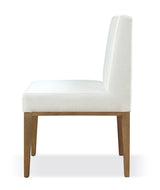 One Modern Coastal Upholstered Dining Side Chair in White Pearl and Bisque (Set of 2) - Ornate Home