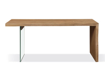 One Modern Coastal Writing Desk  in White Oak and Glass - Ornate Home