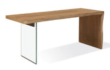 One Modern Coastal Writing Desk  in White Oak and Glass - Ornate Home