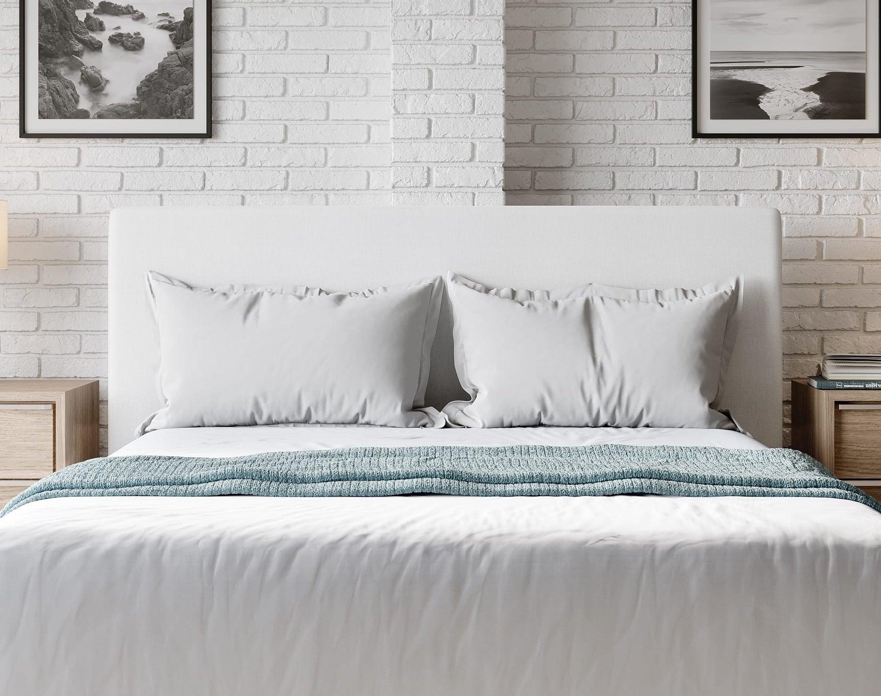 One Pearl Upholstered Modern Queen Headboard - Ornate Home