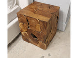 One Teak Slice Square End Table in Warm Teak - Ornate Home