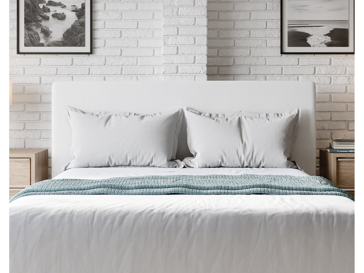 One Upholstered Modern Headboard in Pearl - Ornate Home