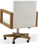 One White/Bisque Wood Frame Home Office Chair - Ornate Home