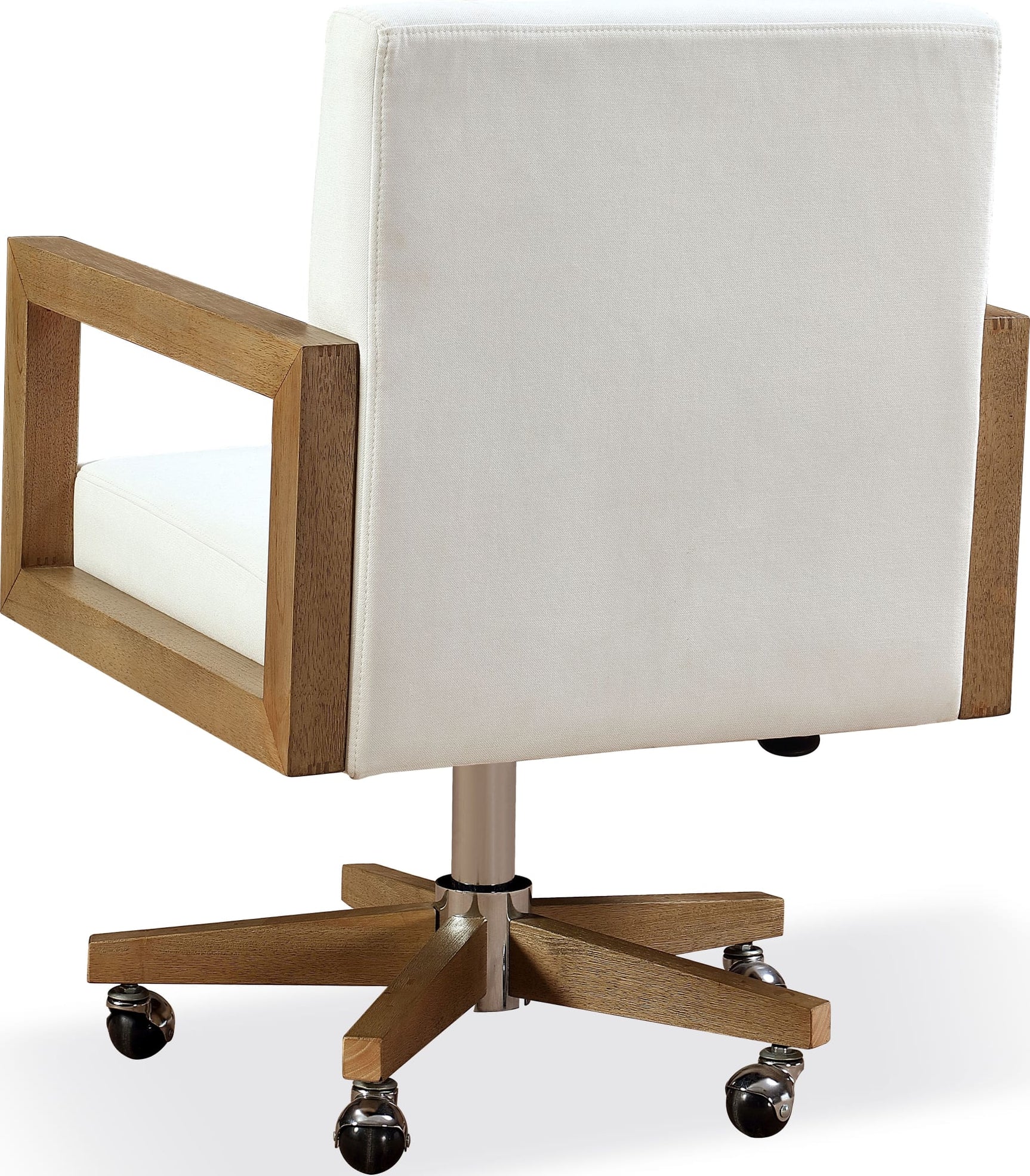 One White/Bisque Wood Frame Home Office Chair - Ornate Home