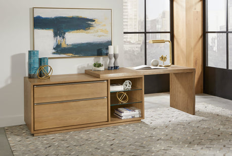 One White Oak/Glass Live Edge Executive Desk - Ornate Home