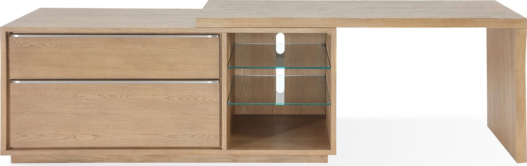 One White Oak/Glass Live Edge Executive Desk - Ornate Home