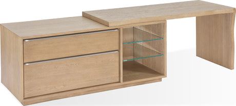 One White Oak/Glass Live Edge Executive Desk - Ornate Home