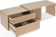One White Oak/Glass Live Edge Executive Desk - Ornate Home